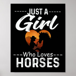 Poster Juste Une Fille Qui Aime Les Chevaux Équitation Éq