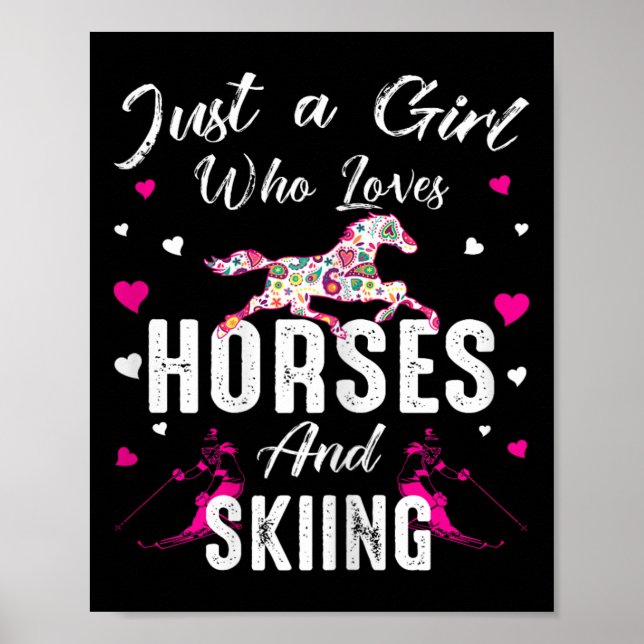 Poster Juste Une Fille Qui Aime Les Chevaux Et Le Ski Che (Devant)