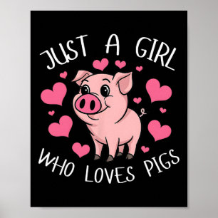 Poster Juste Une Fille Qui Aime Les Coeurs Roses Coeurs L