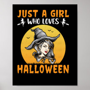 Poster juste une fille qui aime les conceptions d'hallowe