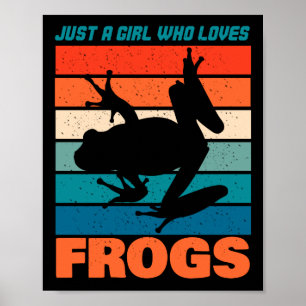 Poster Juste une fille qui aime les grenouilles - Retro A