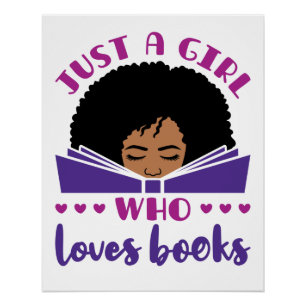 Poster Juste une fille qui aime les livres Africains-Amér