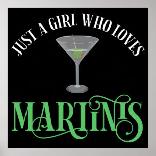 Poster Juste Une Fille Qui Aime Les Martinis