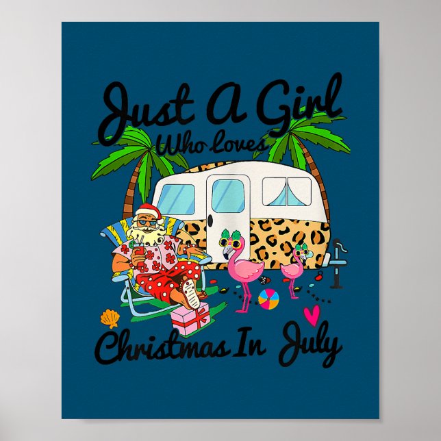 Poster Juste Une Fille Qui Aime Noël En Juillet Camping (Devant)