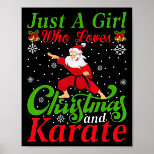 Poster Juste Une Fille Qui Aime Noël Et Karate Noël Pour