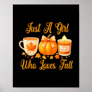 Poster Juste Une Fille Qui Aime Tomber Citrouille Cosy Au