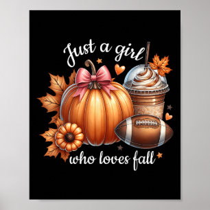 Poster Juste Une Fille Qui Aime Tomber Citrouille Footbal