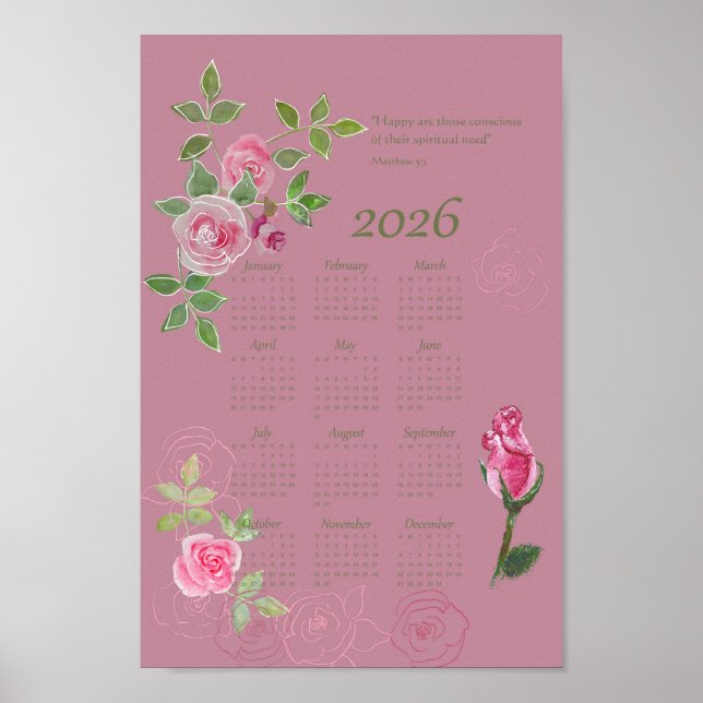 Poster JW year text calendar customizable (Devant)