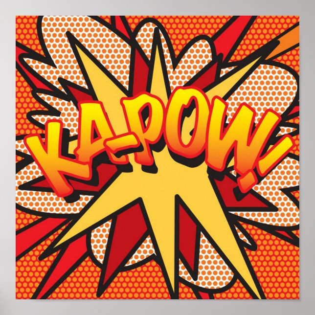 Poster KA-POW Fun Retro Comic Book Pop art (Devant)