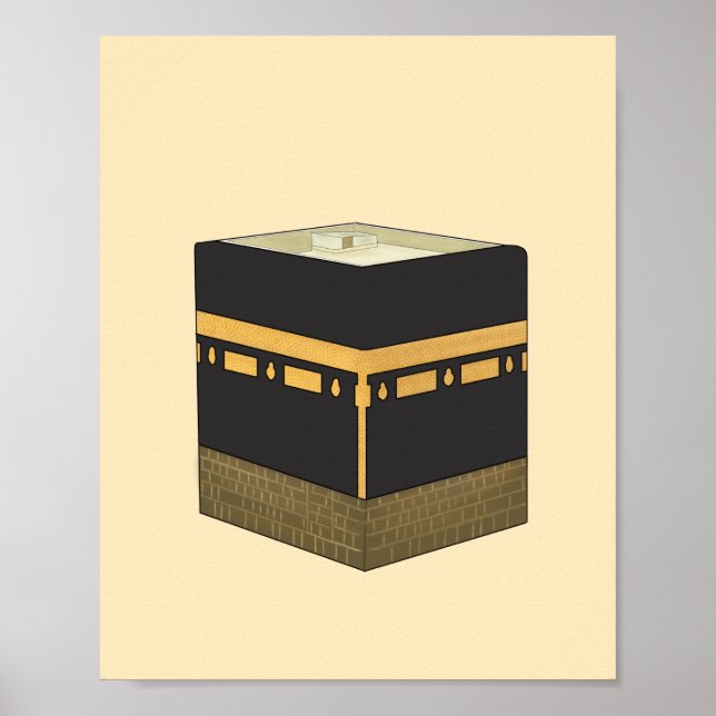 Poster Kaaba - Anglais - Chaîne d'eau - Kaabah Hand Drawn (Devant)
