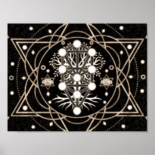 Poster Kabbalah L'Arbre de la Vie La Géométrie Sacrée