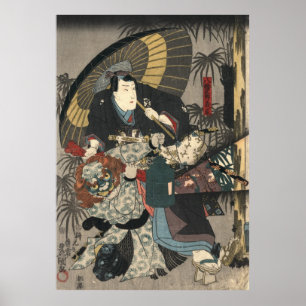Poster Kabuki Actors Triptych 1847 Left