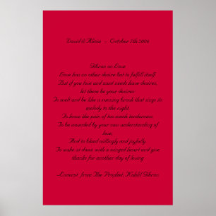 Poster Kahlil Gibran sur l'amour