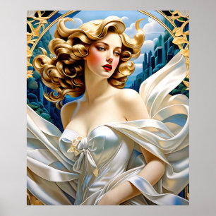 Poster Kaia Art Nouveau Mucha Style