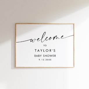 Poster KAIA MInimalist Baby shower Bienvenue
