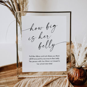 Poster KAIA Quelle Taille Est Son Ventre Baby shower Jeu