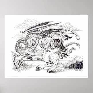 Poster "Kaine and the Chimera" - illustration de Tracy Le