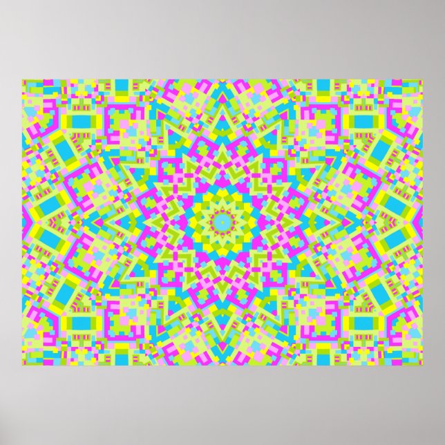Poster Kaleidoscope coloré 02 (Devant)
