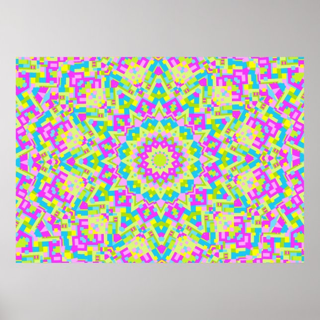 Poster Kaleidoscope coloré 07 (Devant)
