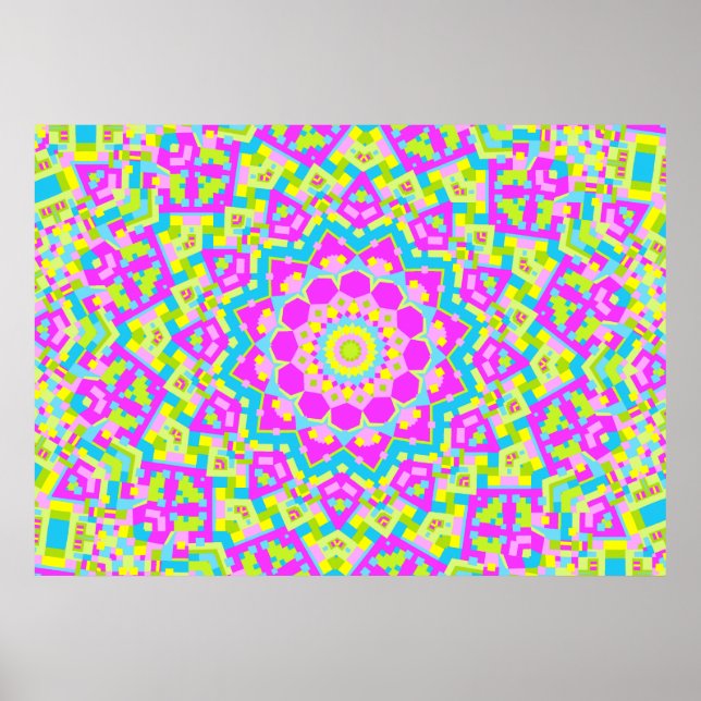 Poster Kaleidoscope coloré 09 (Devant)