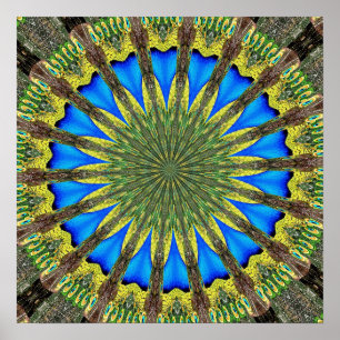 Poster Kaleidoscope en plume de paon 3