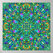 Kaleidoscope Turquoise Fractal Art