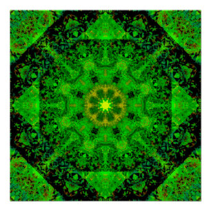 Poster Kaleidoscope Vert Viridescente