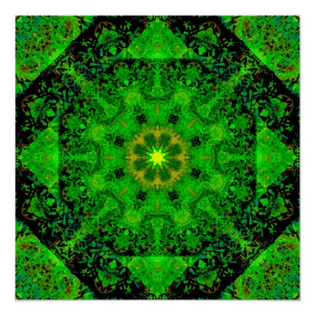 Poster Kaleidoscope Vert Viridescente (Devant)