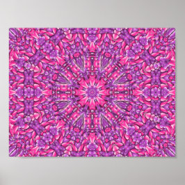 Poster Kaleidoscope Vintage rose et violet