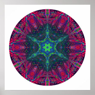 Poster Kaleidoscopic Snowflake Mandala 2