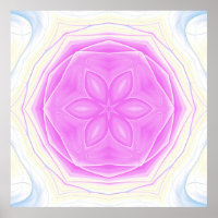 Kaléidoscopique rose et crème Mandala Art