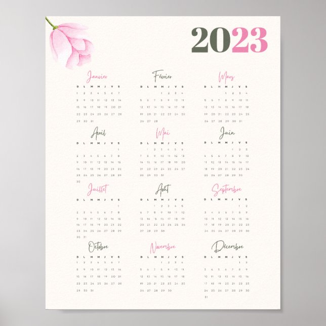 Poster Kalender 2023 PIVOINE - DE (Vorne)