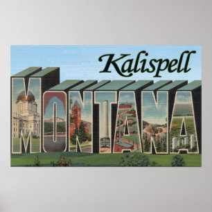 Poster Kalispell, Montana - grandes scènes de lettre