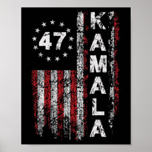 Poster Kamala 47 Kamala47 Président Usa America Drapeau 2
