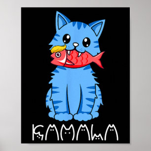 Poster Kamala Cat Mange Du Poisson Drôle Harris Trump 202