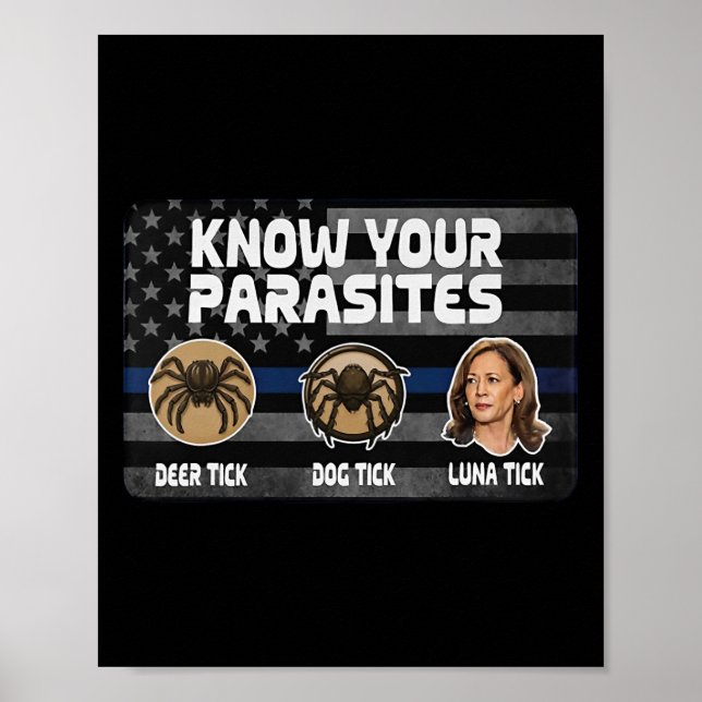 Poster Kamala Connaissez Vos Parasites Deer Tick Dog Tick (Devant)