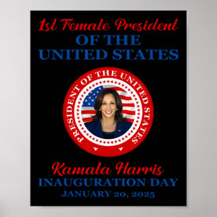 Poster Kamala Harris 1ère femme Présidente Inauguration P
