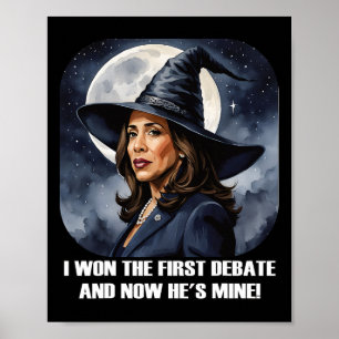 Poster Kamala Harris Drôle Débat Élection 2024 Won Witch