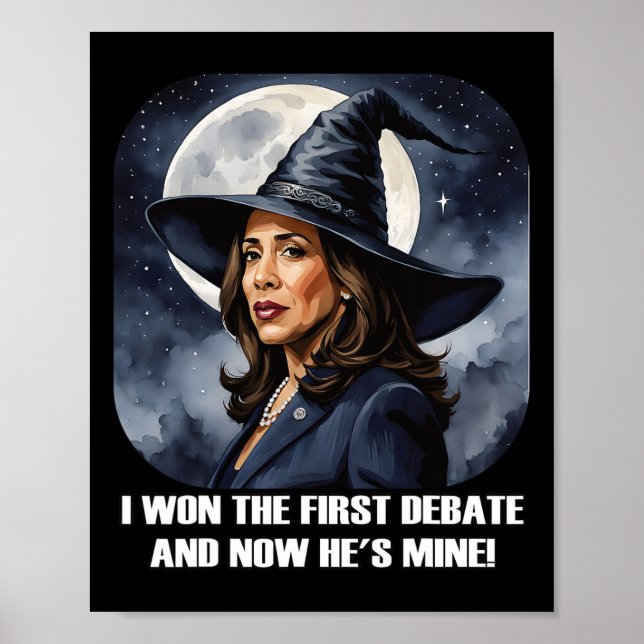 Poster Kamala Harris Drôle Débat Élection 2024 Won Witch (Devant)