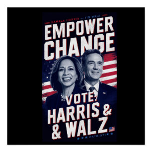 Poster Kamala Harris et Tim Walz