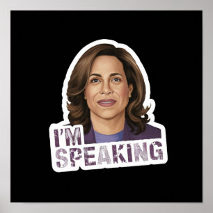 Poster Kamala Harris Je parle, citation du débat historiq