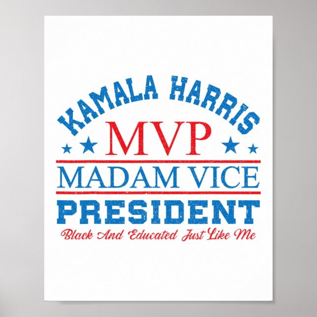 Poster Kamala Harris Mvp Madame La Vice-Présidente Black  (Devant)