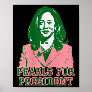 Poster Kamala Harris Pink &amp ; Green Presidential Run F
