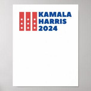Poster Kamala Harris Pour Président - Vote Élection Bleue