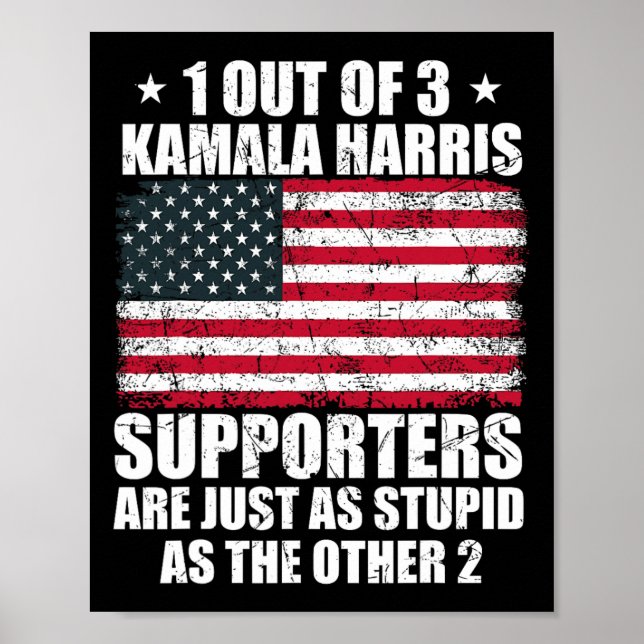 Poster Kamala Harris Stupide plaisanterie Drapeau América (Devant)