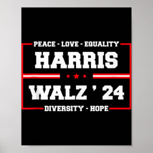 Poster Kamala Harris Tim Walz 2024 Lgbt de Paix Harris Wa