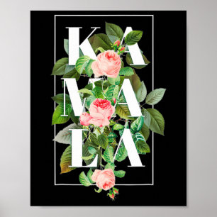 Poster Kamala Harris Vintage Floral Feminine First Femme