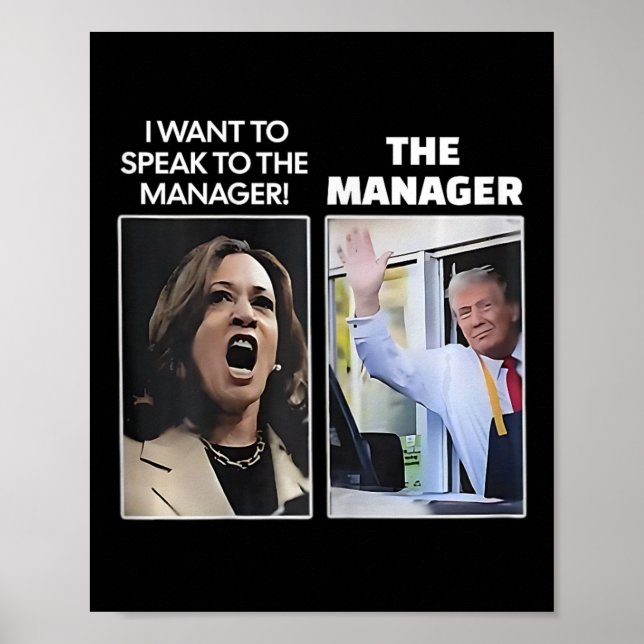Poster Kamala Je Veux M'Adresser Au Directeur Trump Mcdon (Devant)