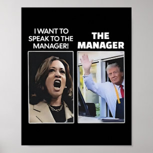 Poster Kamala je veux parler au directeur Trump Mcdona