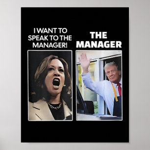 Poster Kamala je veux parler au directeur Trump Mcdona